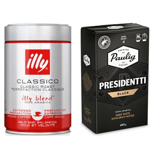 illy и Paulig кофе молотый